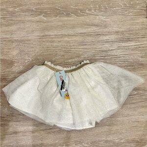 Cat & Jack Ivory Glitter Tulle Skirt